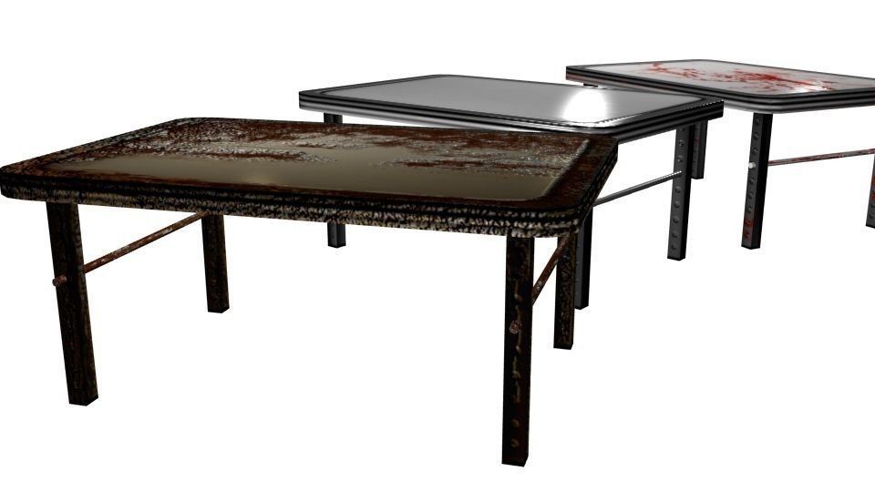 Post-Apocalyptic Table Set Low-poly 3D model_6