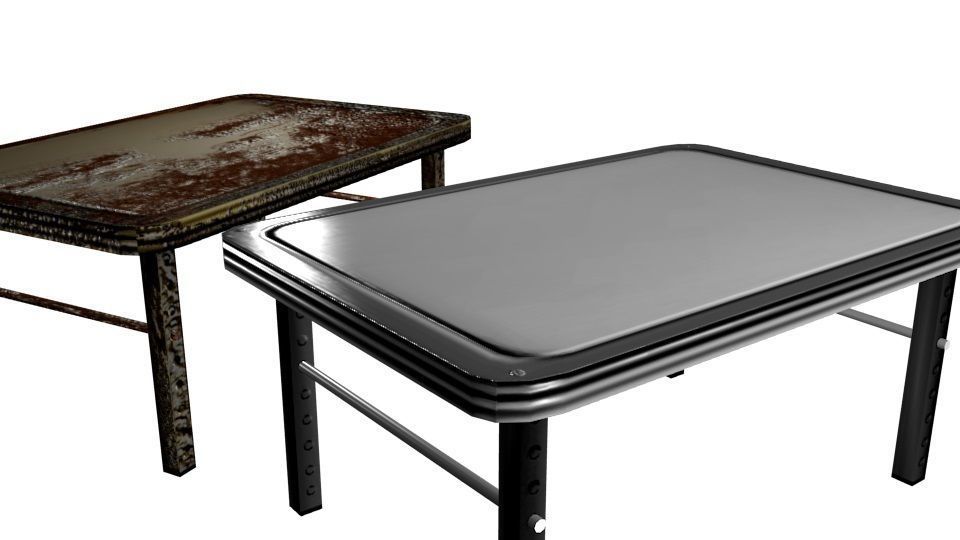 Post-Apocalyptic Table Set Low-poly 3D model_4