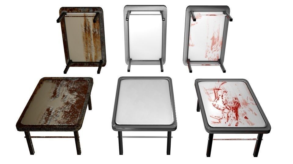 Post-Apocalyptic Table Set Low-poly 3D model_2