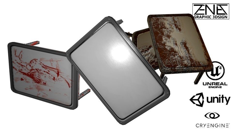 Post-Apocalyptic Table Set Low-poly 3D model_1