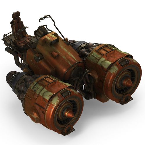 SciF iAirship star Low-poly 3D model