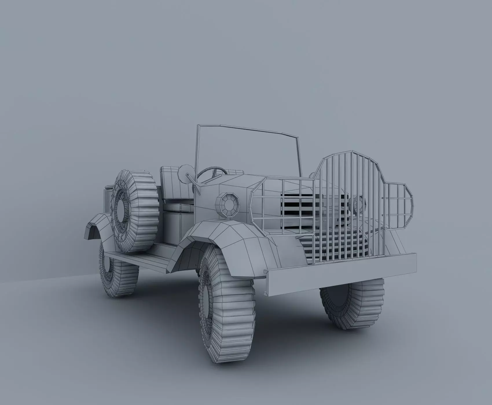 military car vc5 Low-poly 3D model_0