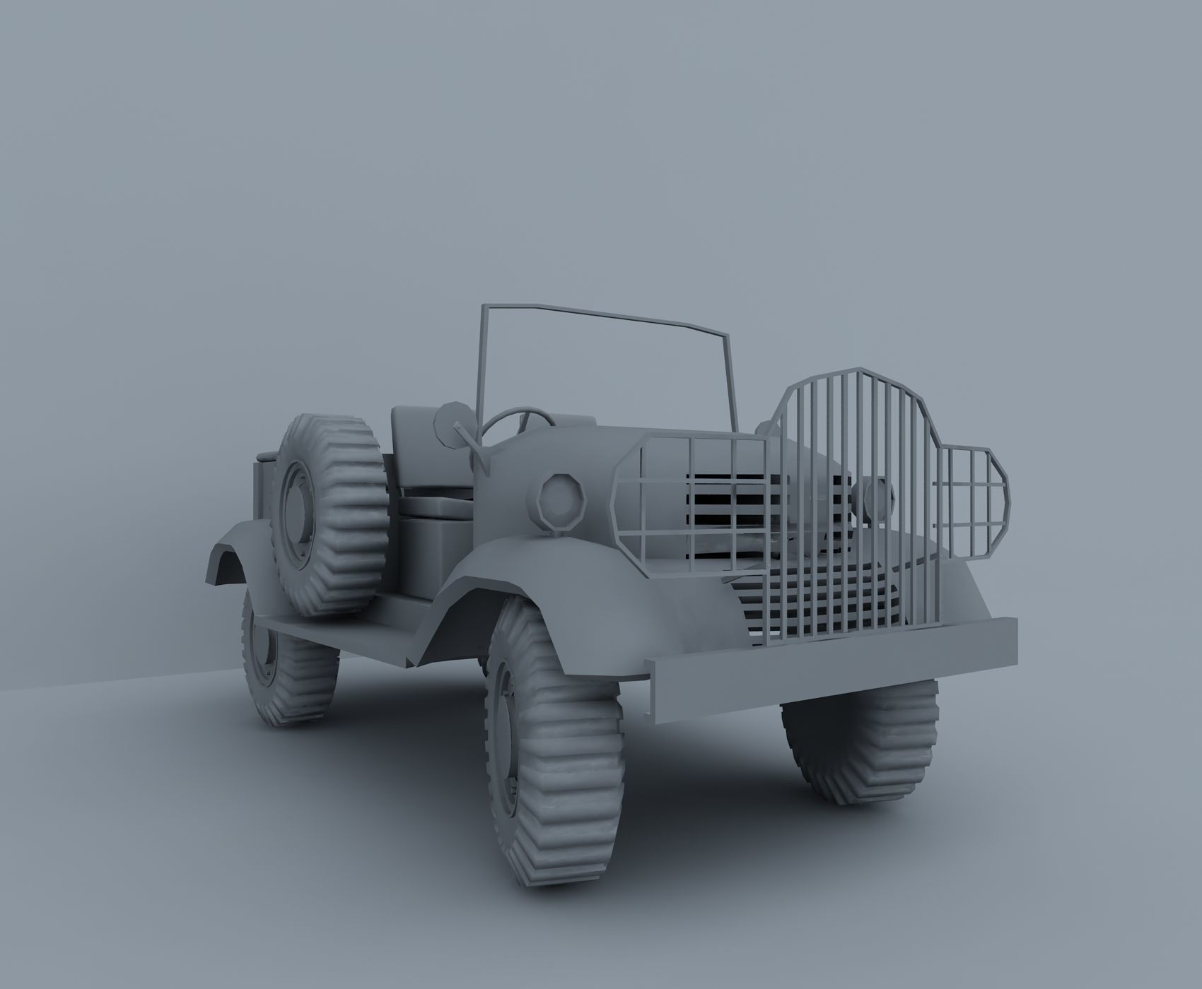 military car vc5 Low-poly 3D model_1