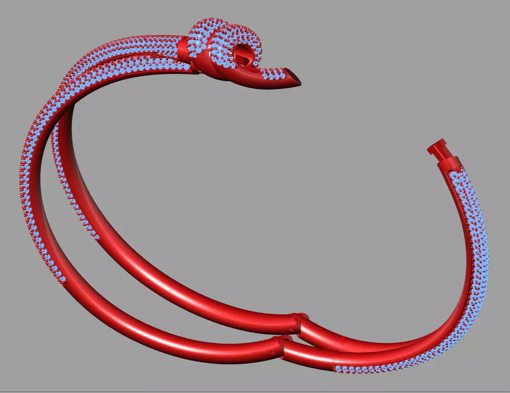 Dubel Line full Diamond set Lock Mechanism Bracelet CAD FILE 3D print model