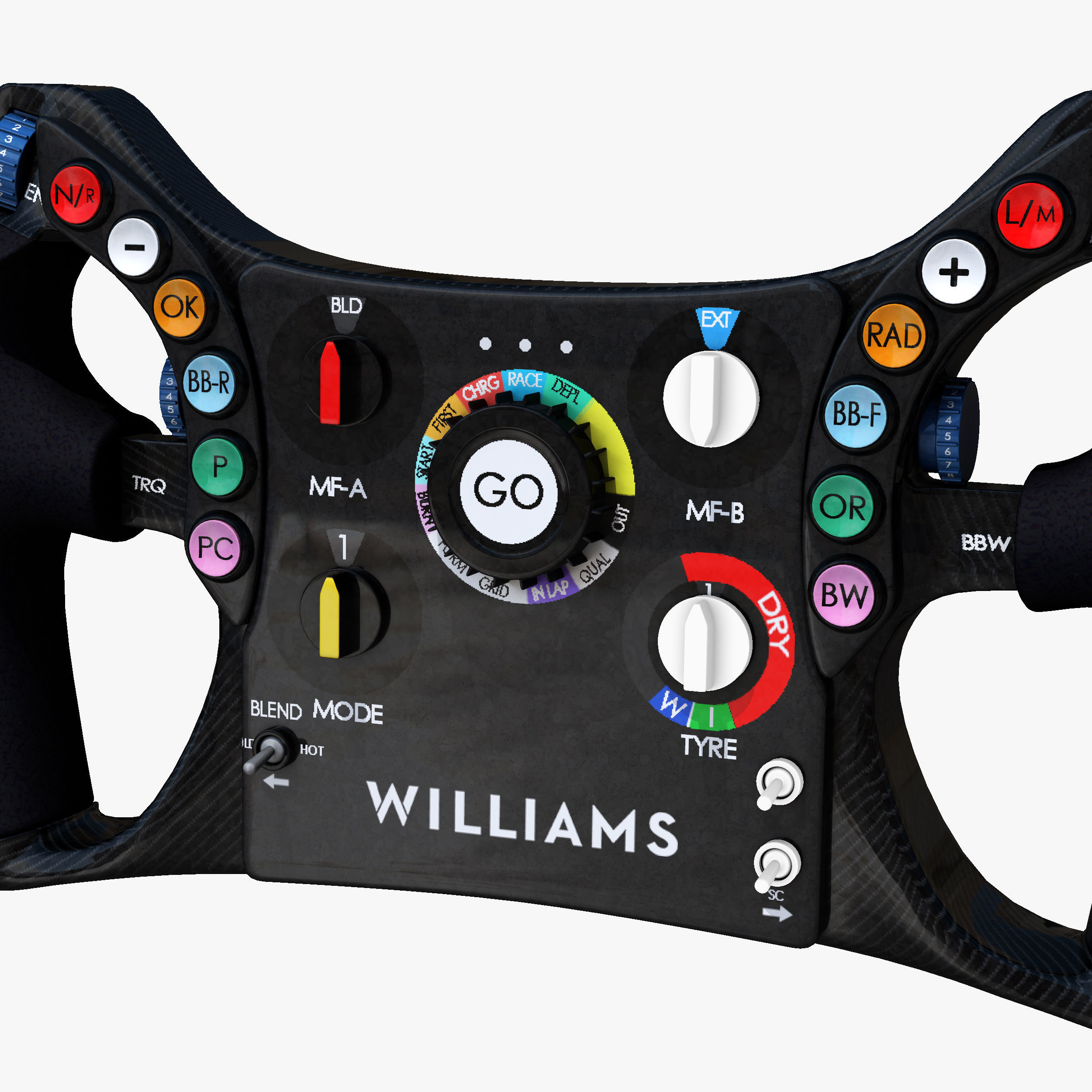 FW38 Steering Wheel Low-poly 3D model_5