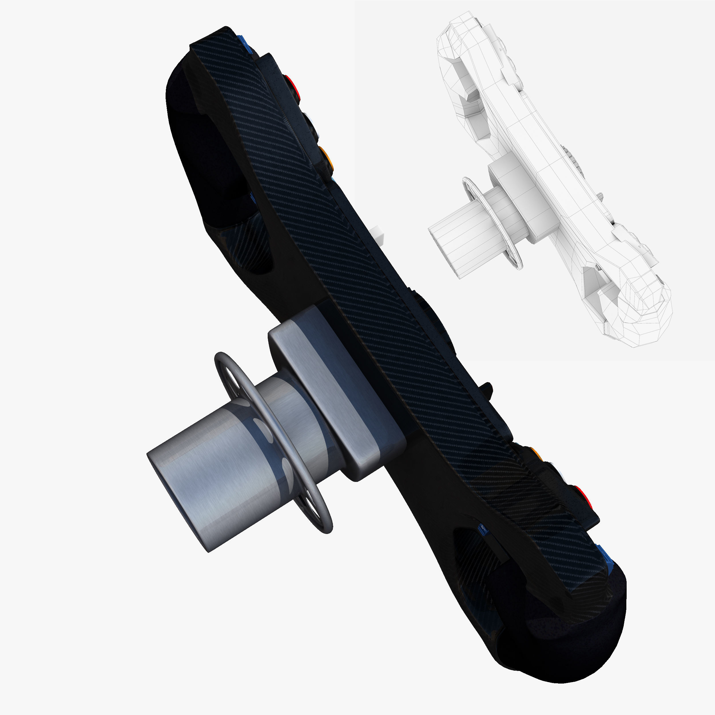 FW38 Steering Wheel Low-poly 3D model_1