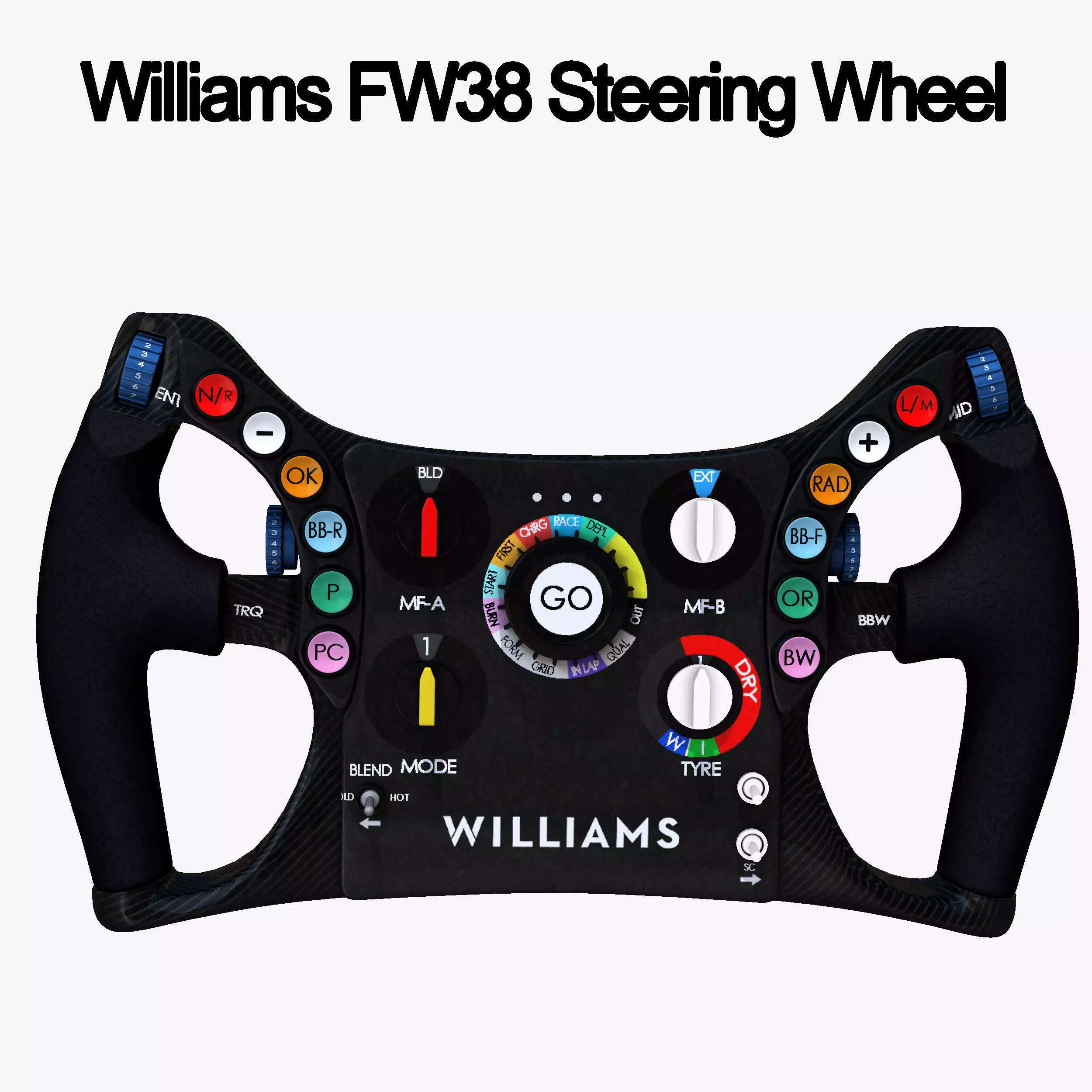FW38 Steering Wheel Low-poly 3D model_0