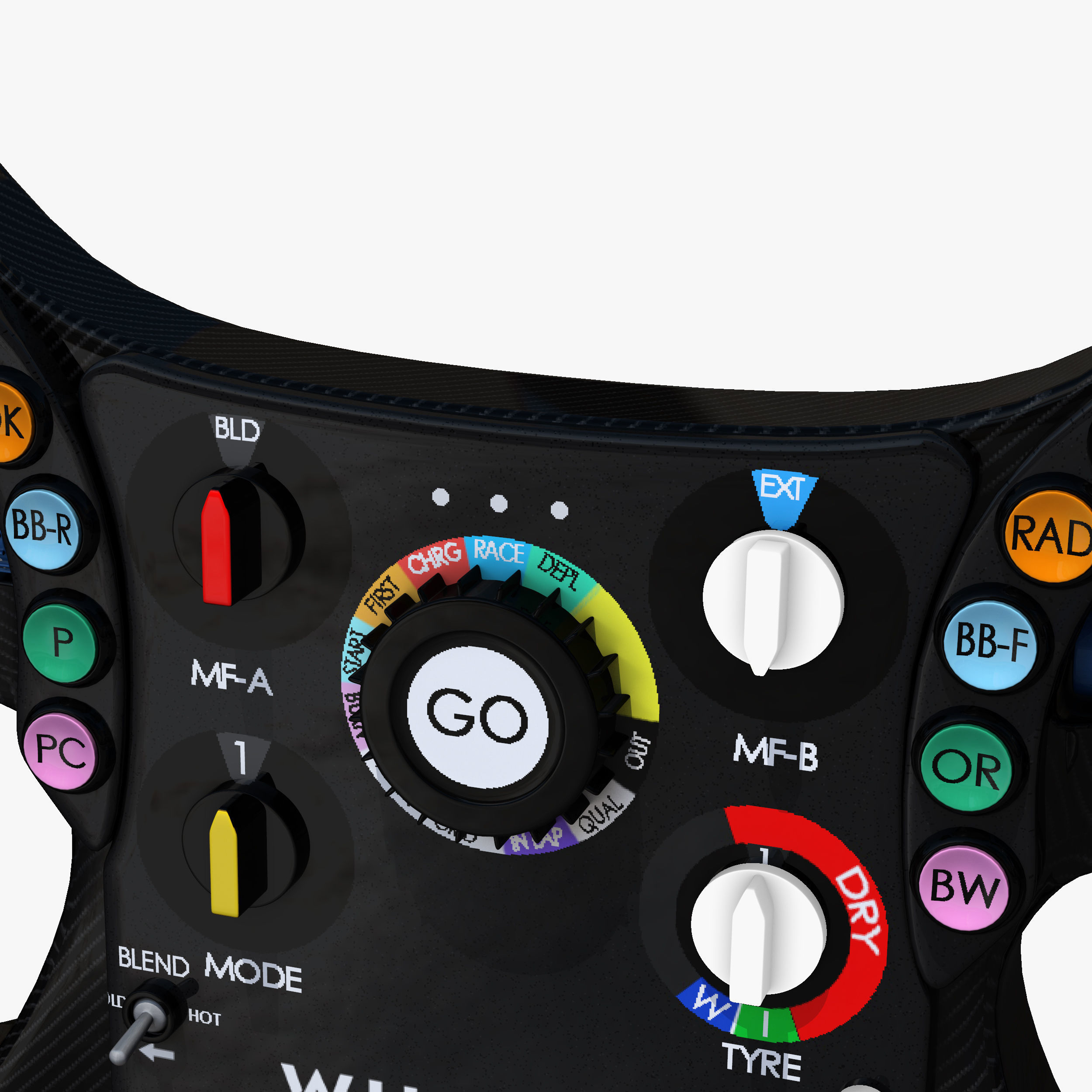 FW38 Steering Wheel Low-poly 3D model_3