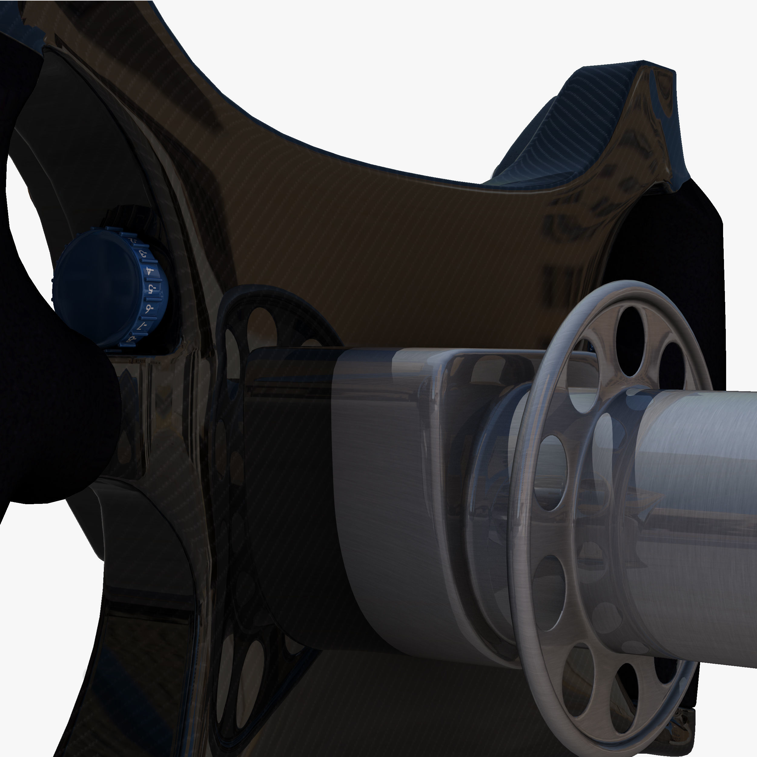 FW38 Steering Wheel Low-poly 3D model_9