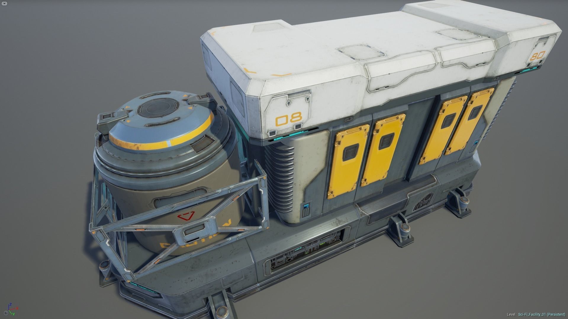 Sci-Fi Facility 01 - game model Low-poly 3D model_11