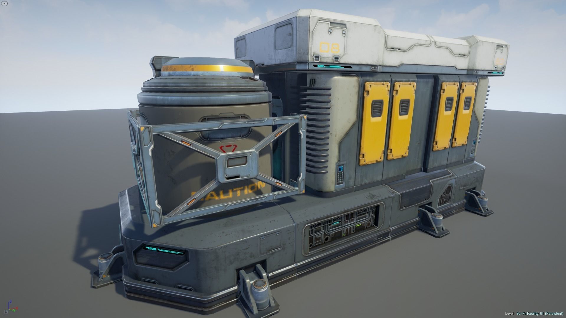 Sci-Fi Facility 01 - game model Low-poly 3D model_1
