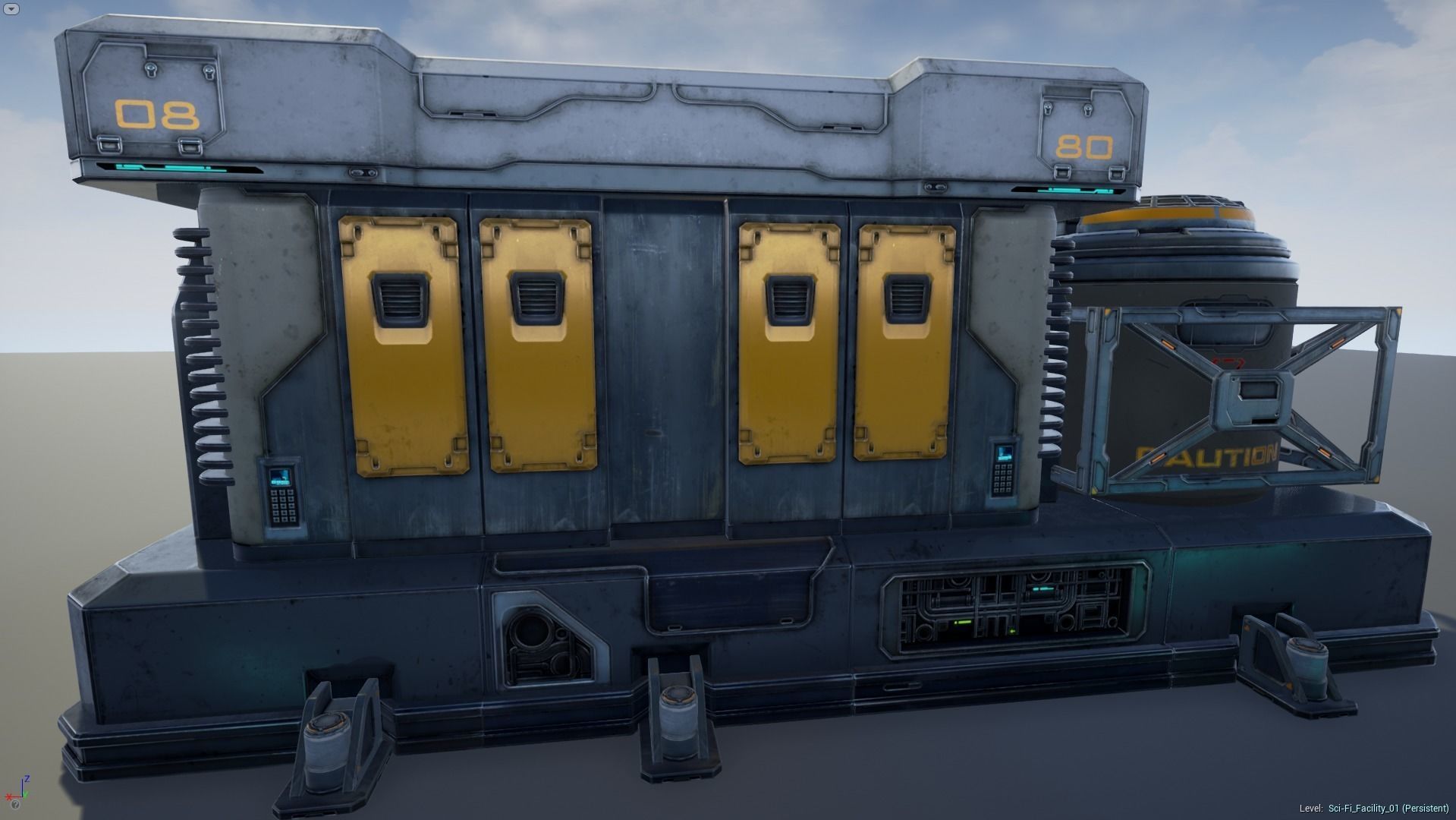 Sci-Fi Facility 01 - game model Low-poly 3D model_4