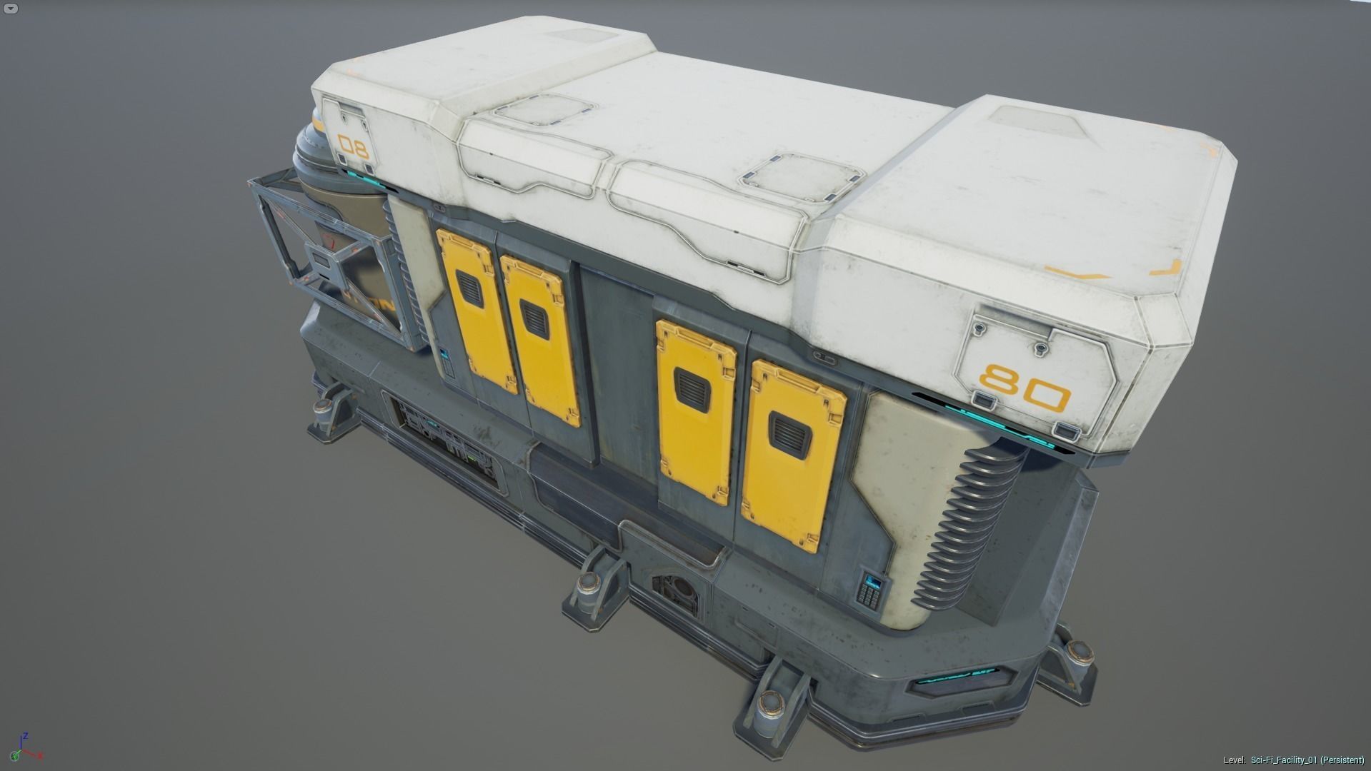 Sci-Fi Facility 01 - game model Low-poly 3D model_10