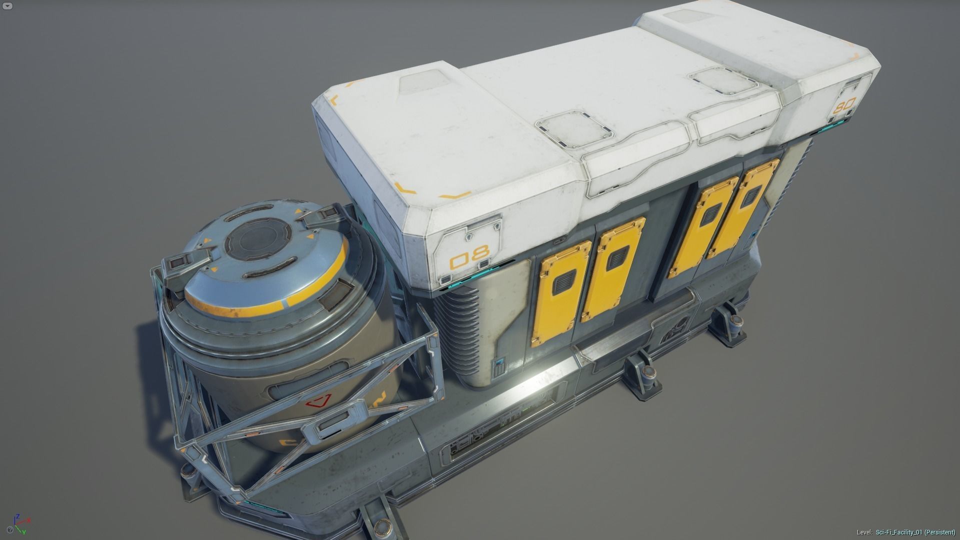 Sci-Fi Facility 01 - game model Low-poly 3D model_9