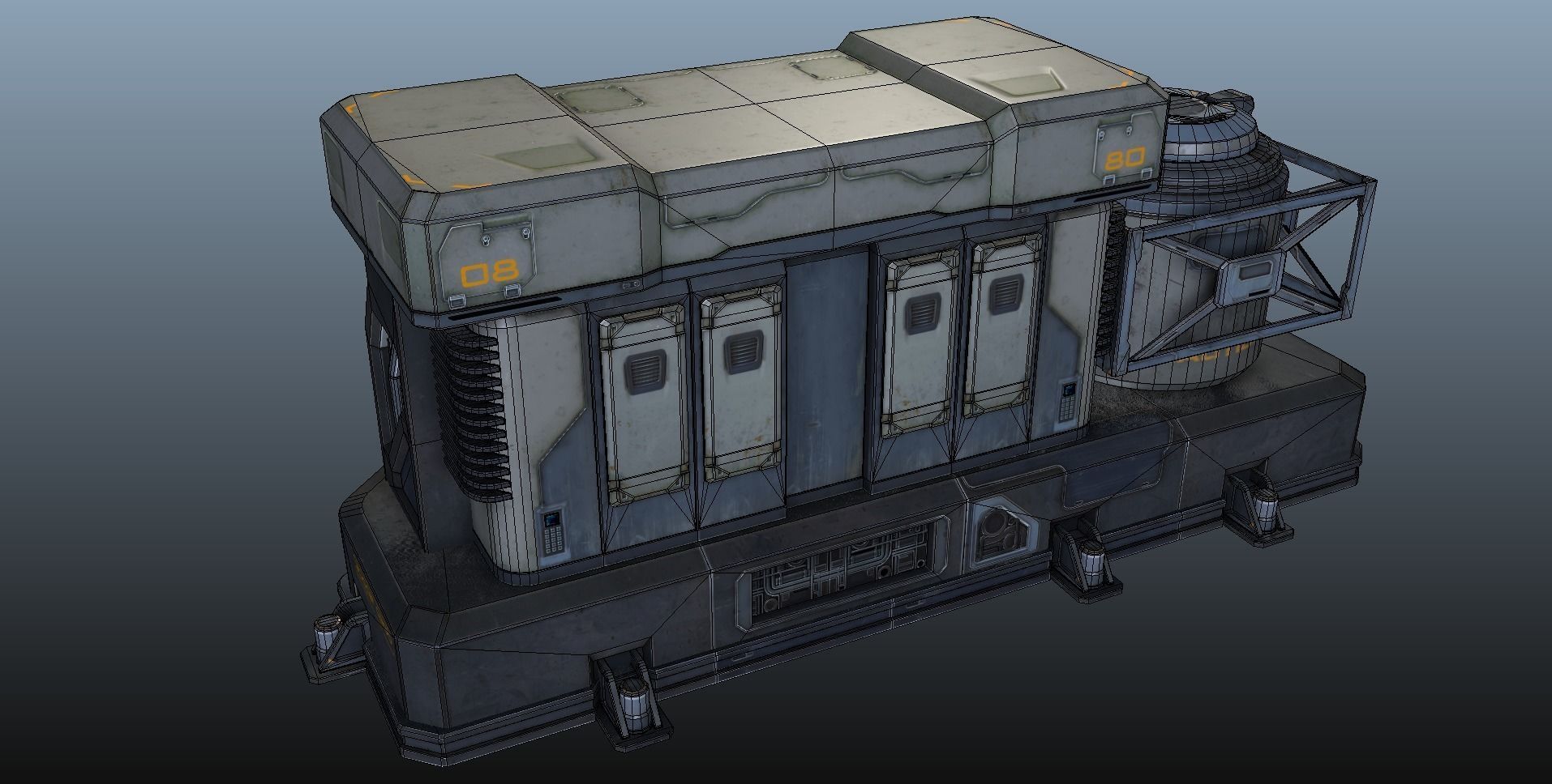 Sci-Fi Facility 01 - game model Low-poly 3D model_17
