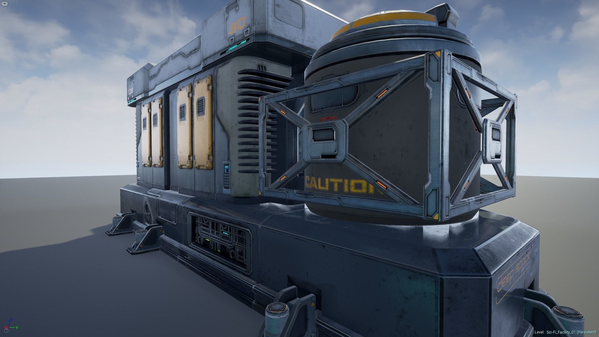 Sci-Fi Facility 01 - game model Low-poly 3D model_3