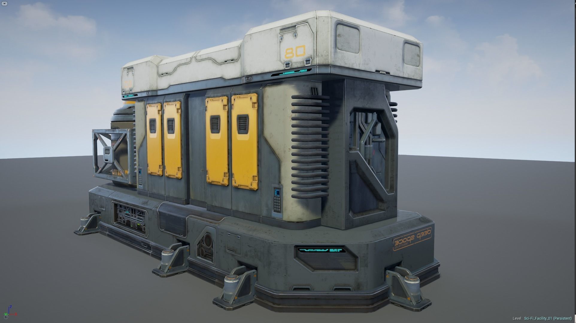 Sci-Fi Facility 01 - game model Low-poly 3D model_2