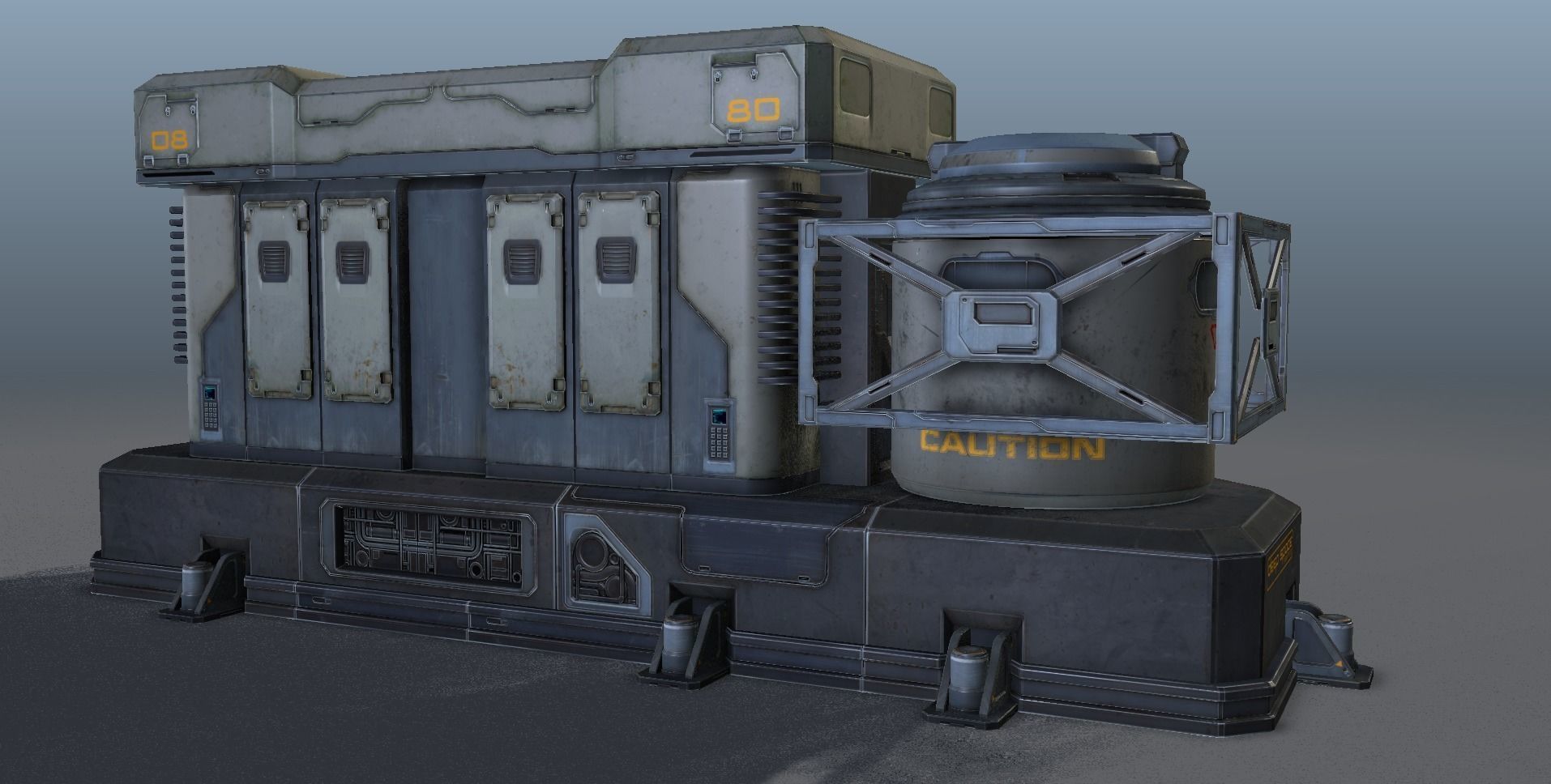 Sci-Fi Facility 01 - game model Low-poly 3D model_13