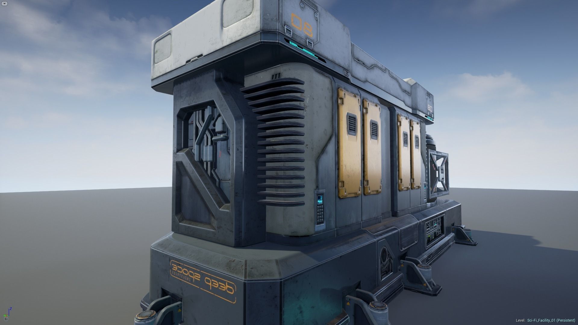 Sci-Fi Facility 01 - game model Low-poly 3D model_7