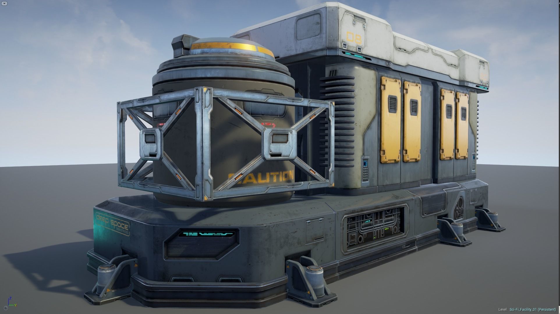 Sci-Fi Facility 01 - game model Low-poly 3D model_0