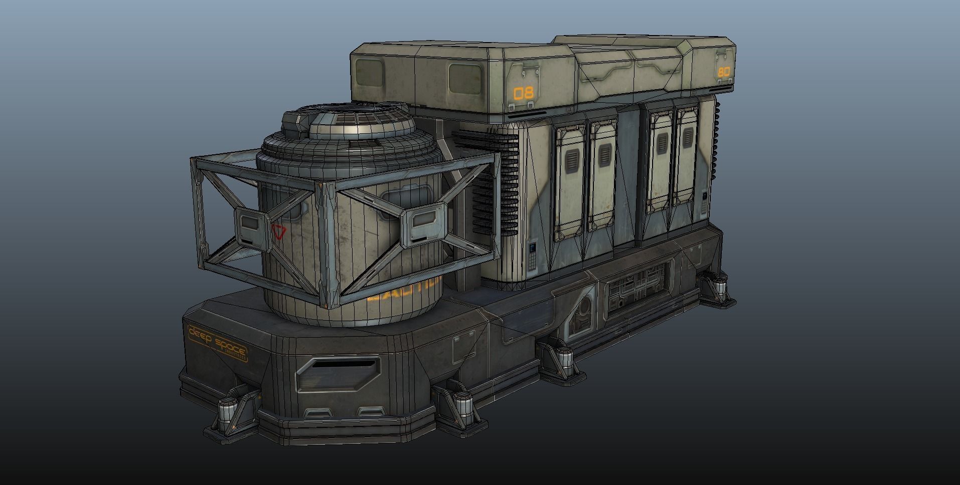 Sci-Fi Facility 01 - game model Low-poly 3D model_16