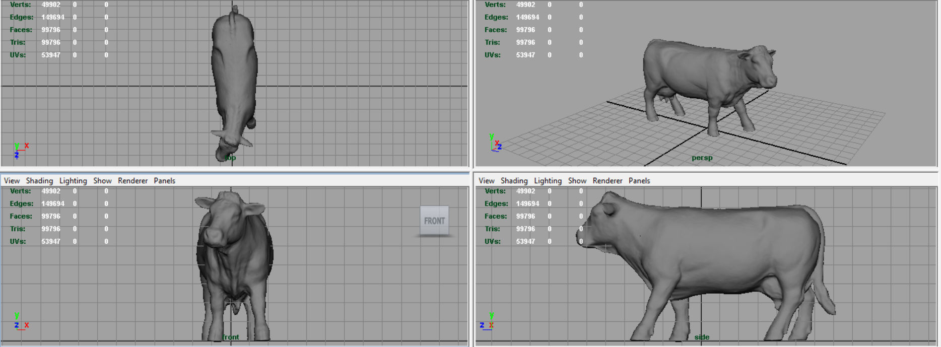 Cow 2 Low-poly 3D model_9