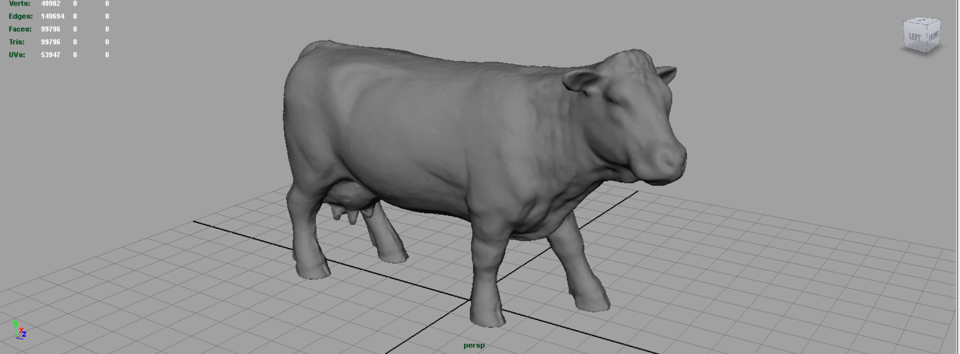 Cow 2 Low-poly 3D model_2