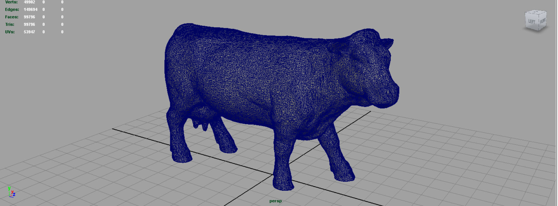 Cow 2 Low-poly 3D model_3