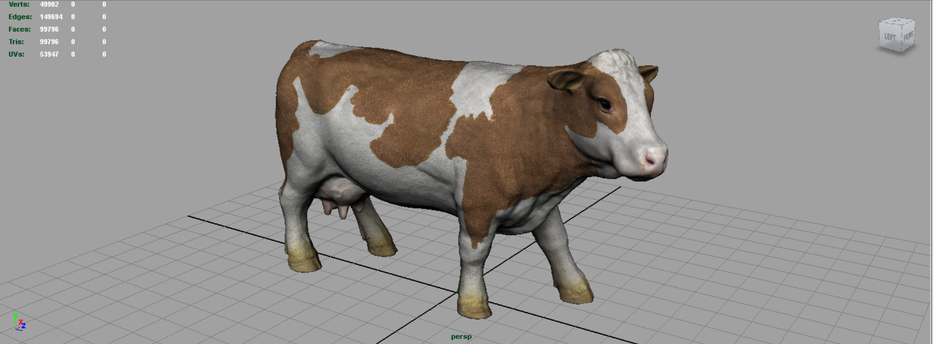 Cow 2 Low-poly 3D model_4