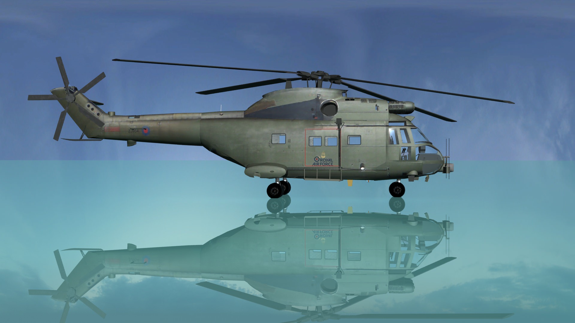 RAF Puma HC1 Helicopter 3D Model MAX OBJ 3DS FBX C4D LWO LW LWS