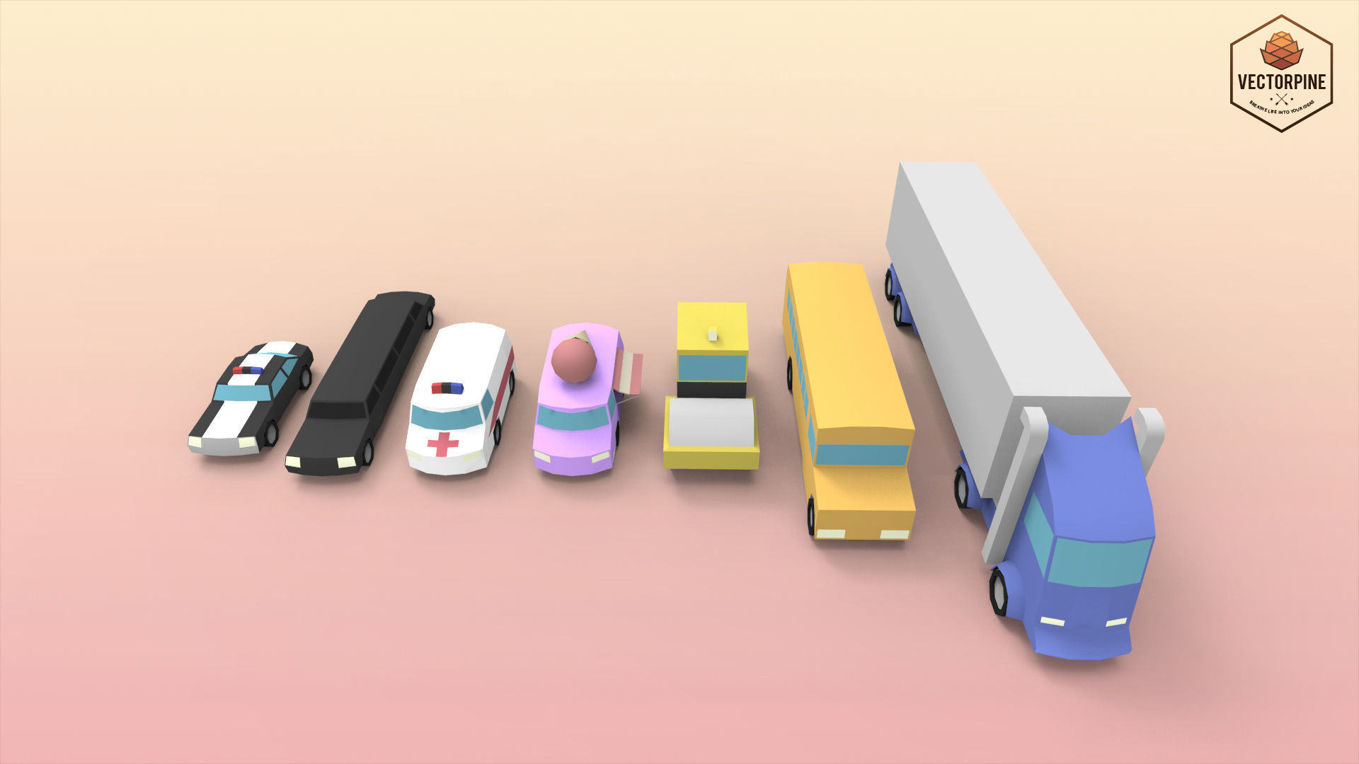 Low Poly Utility Vehicles Low-poly 3D model_6