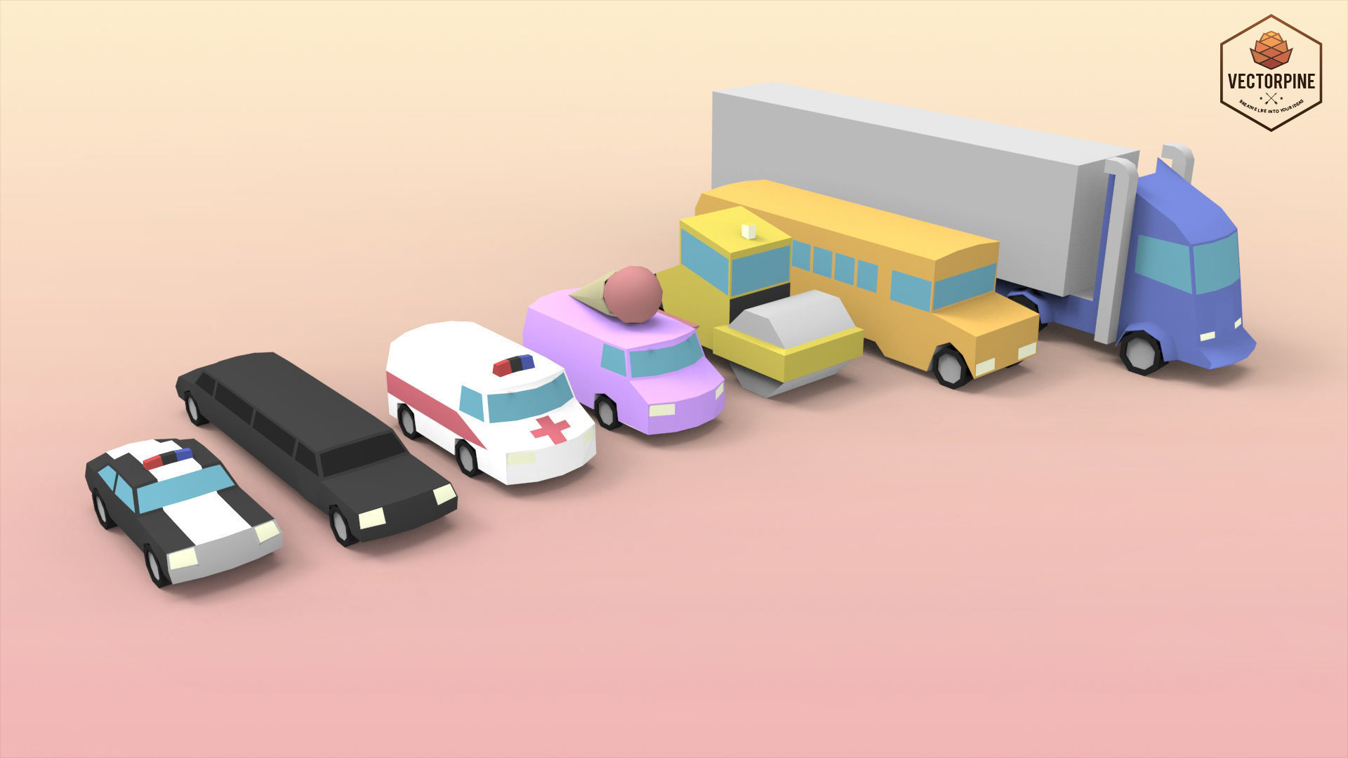 Low Poly Utility Vehicles Low-poly 3D model_5