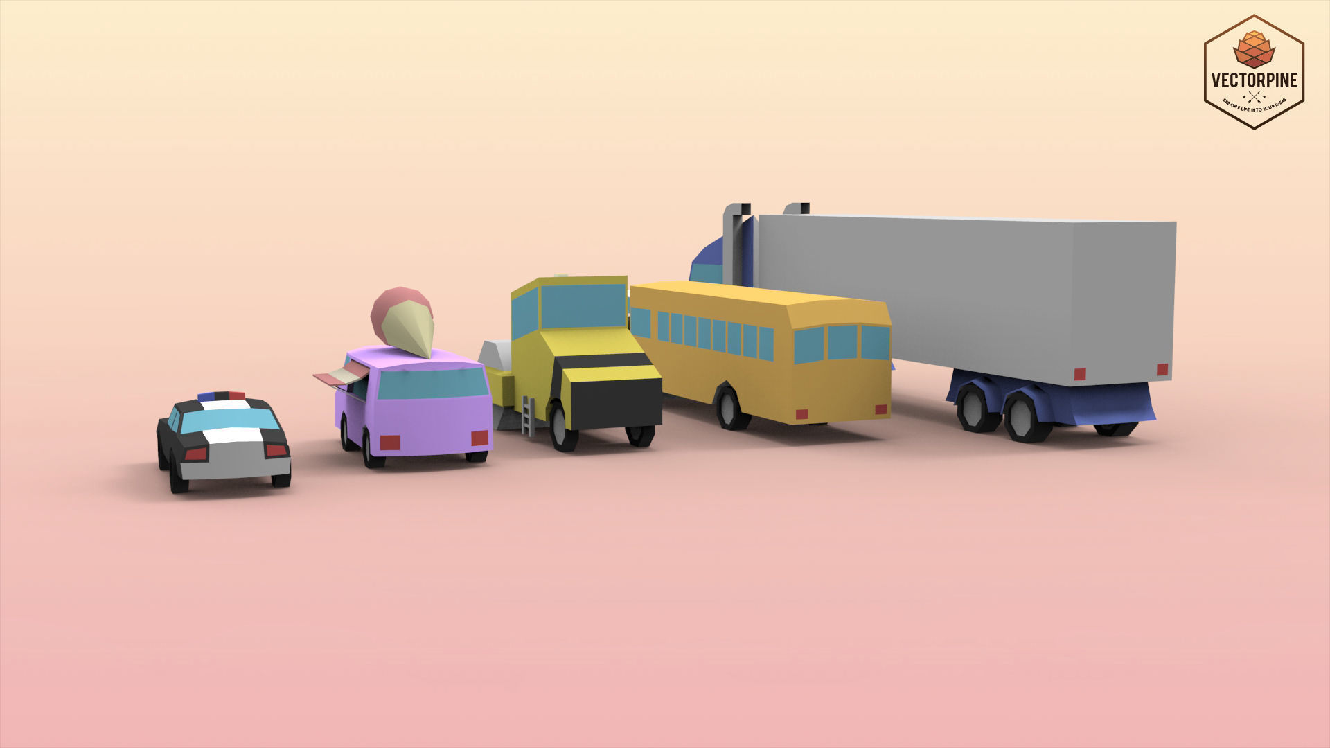 Low Poly Utility Vehicles Low-poly 3D model_4