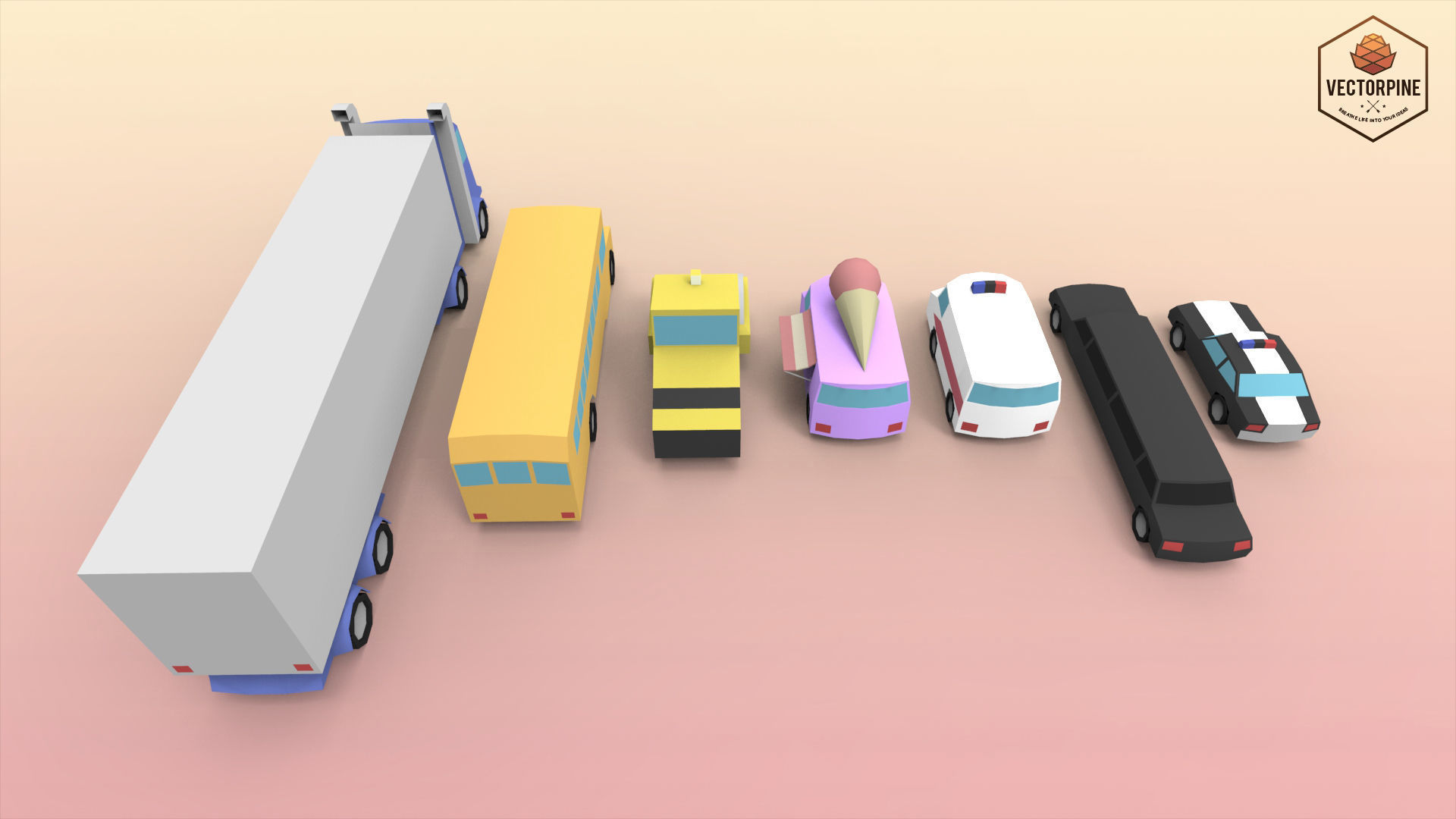 Low Poly Utility Vehicles Low-poly 3D model_7
