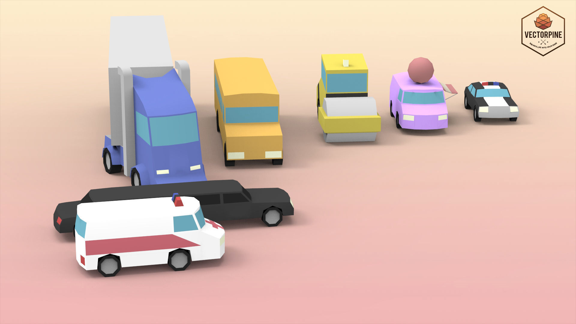 Low Poly Utility Vehicles Low-poly 3D model_1