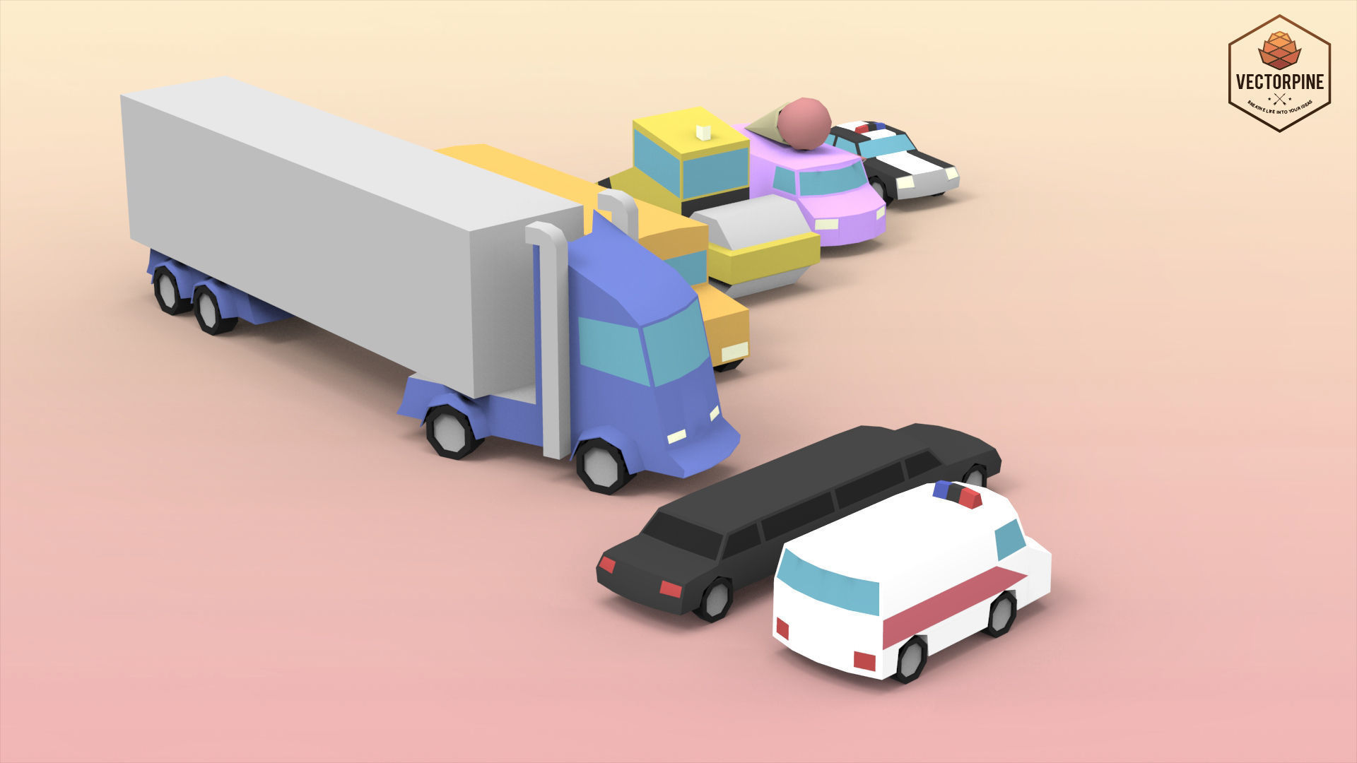 Low Poly Utility Vehicles Low-poly 3D model_3