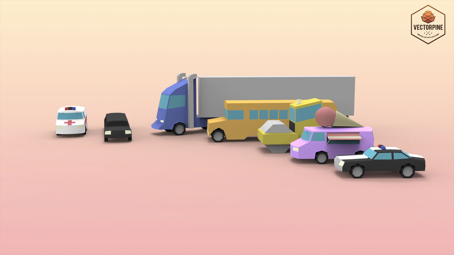 Low Poly Utility Vehicles Low-poly 3D model_2