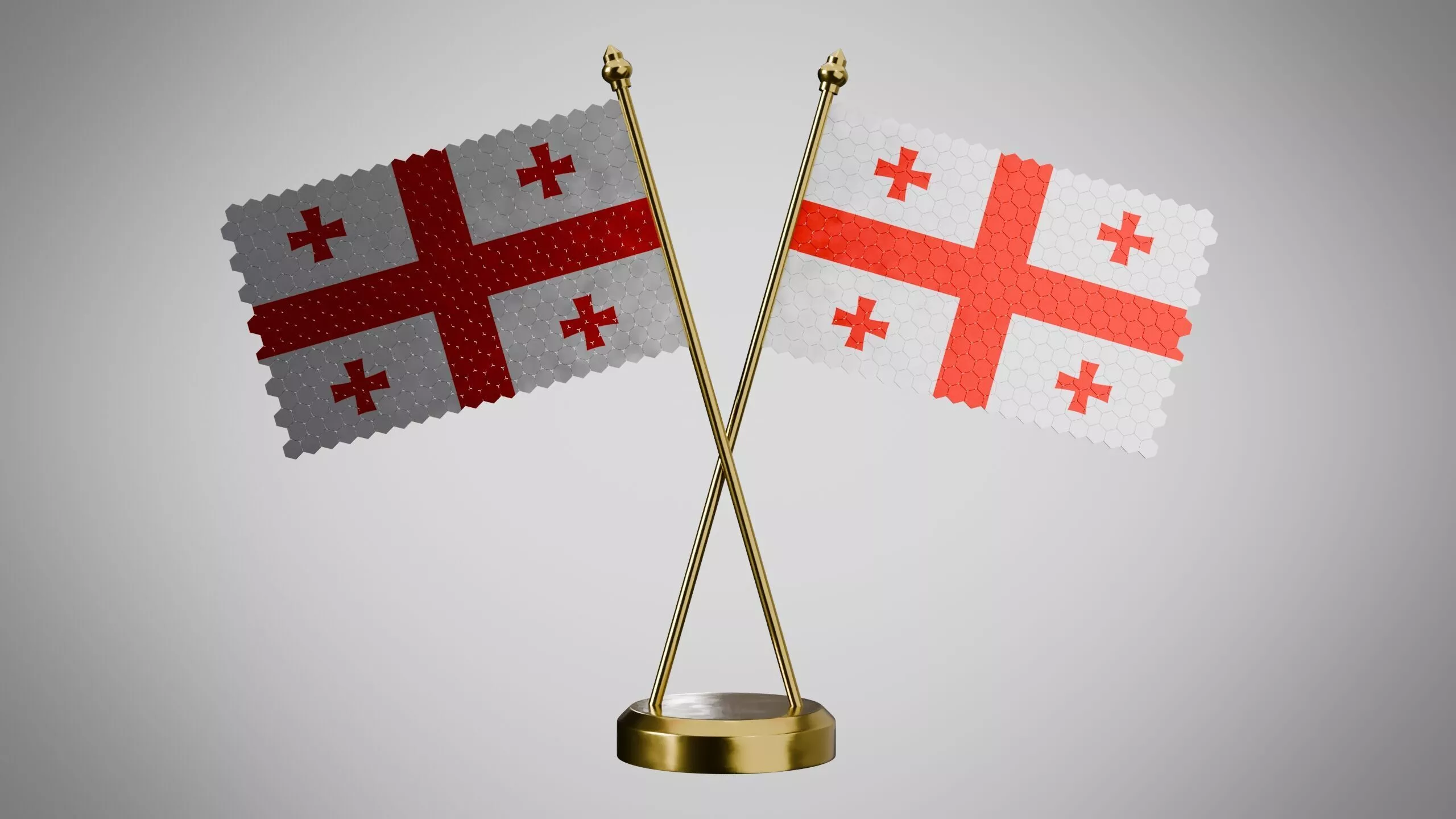 Table Flag of Georgia Low-poly 3D model