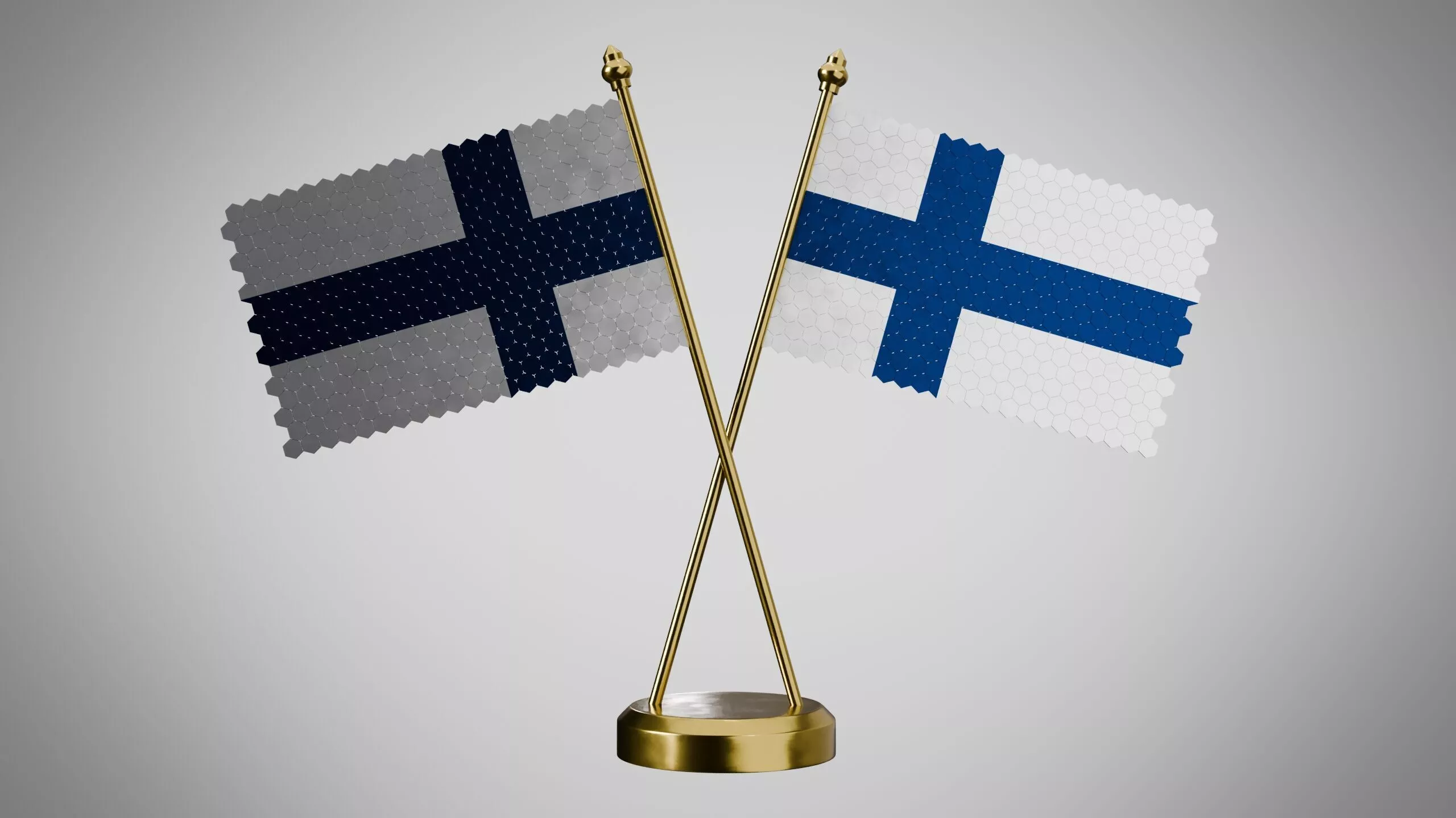 Table Flag of Finland Low-poly 3D model