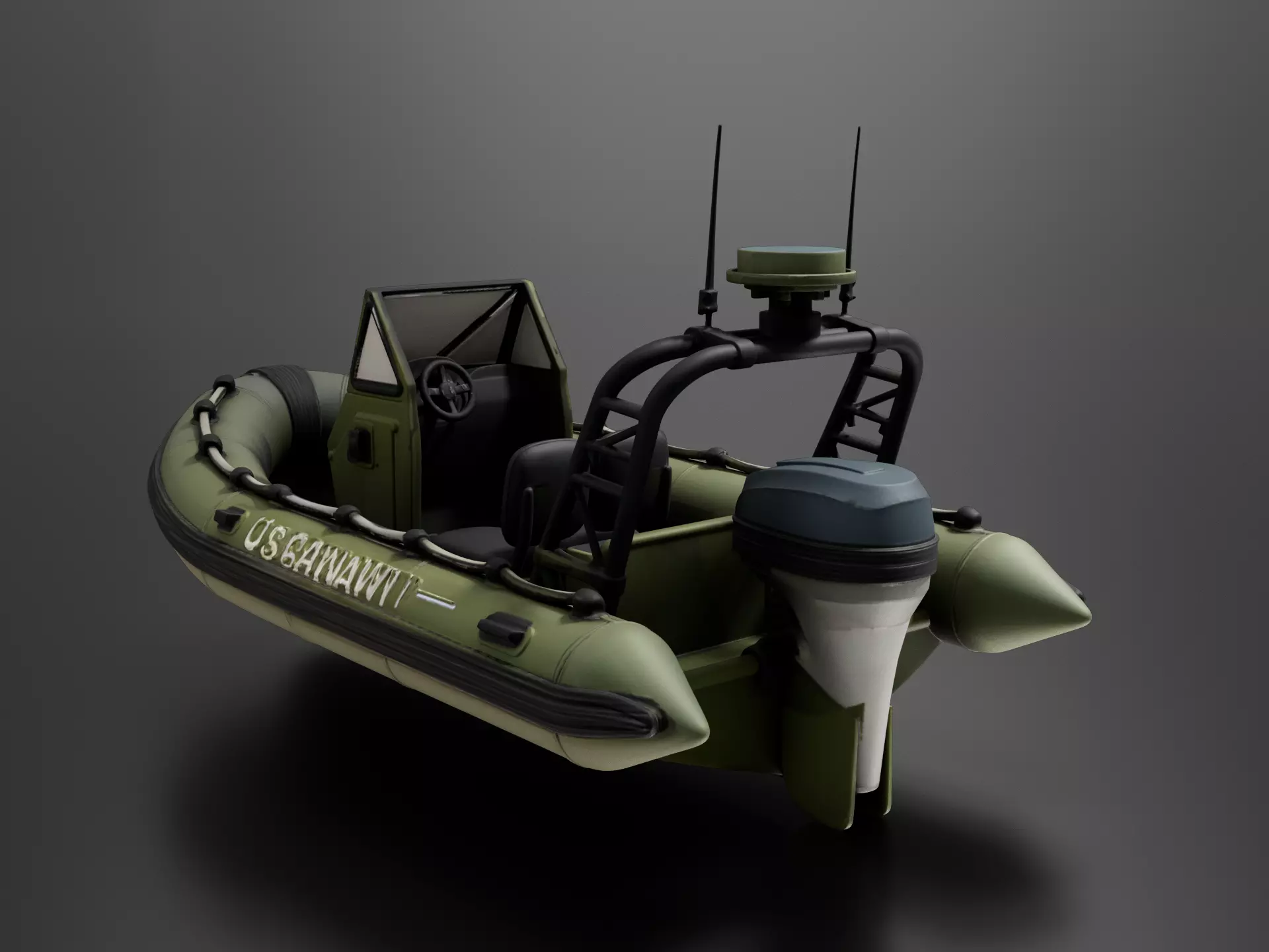 US Navy RHIB 11m Military RIB 3D print model