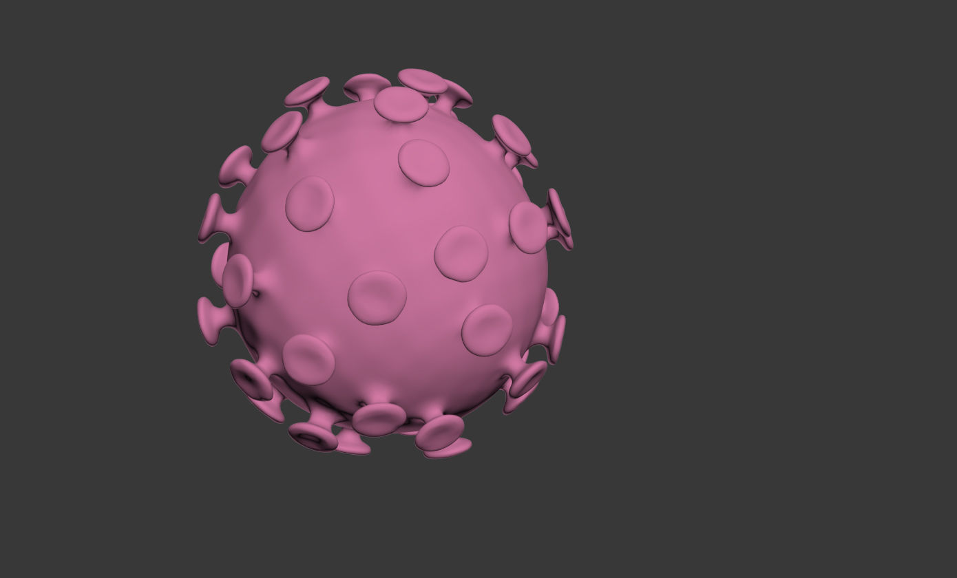 Hiv Virus 3D model_3
