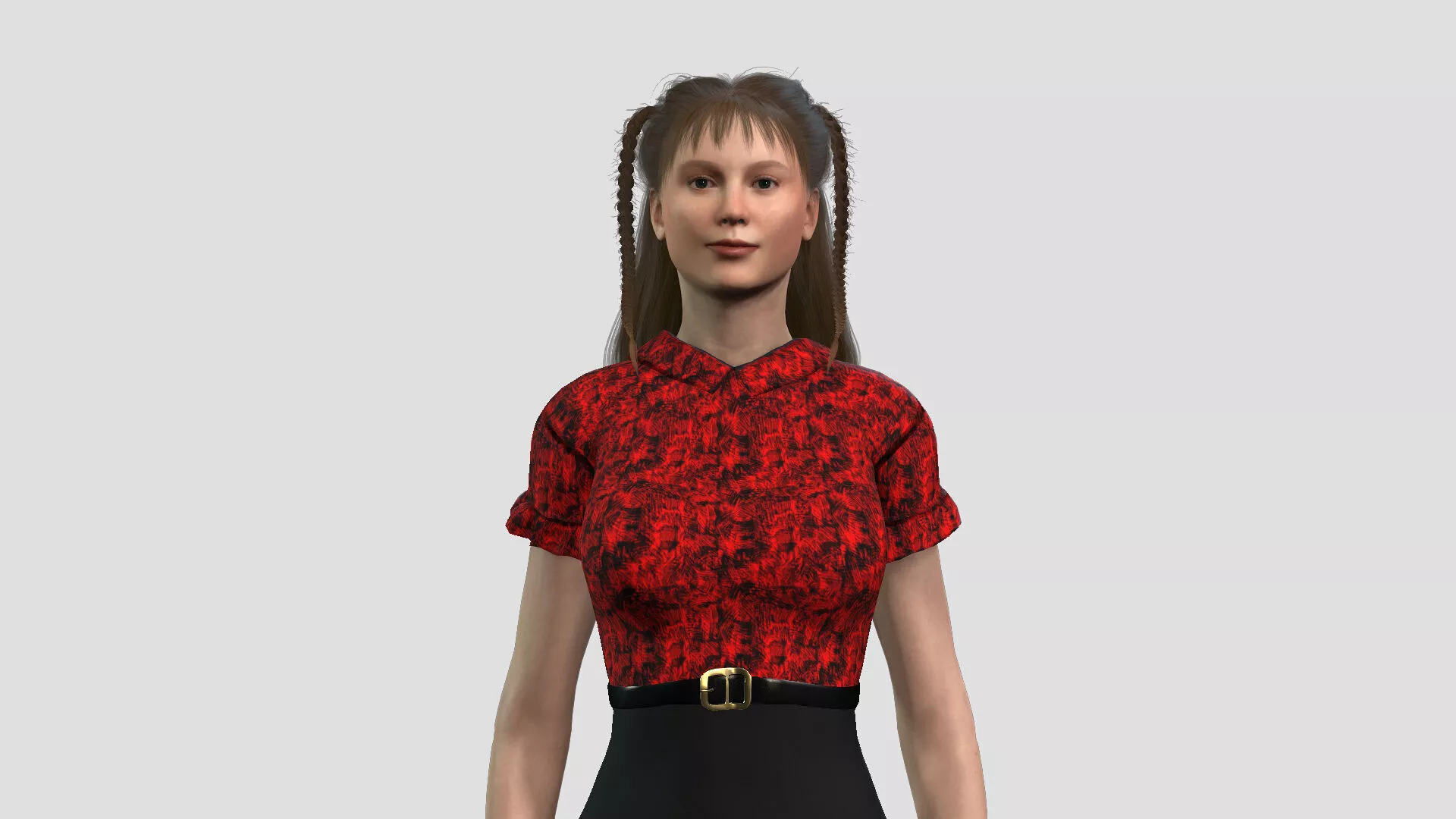 Cute Girl Character Game Ready Model 3D model