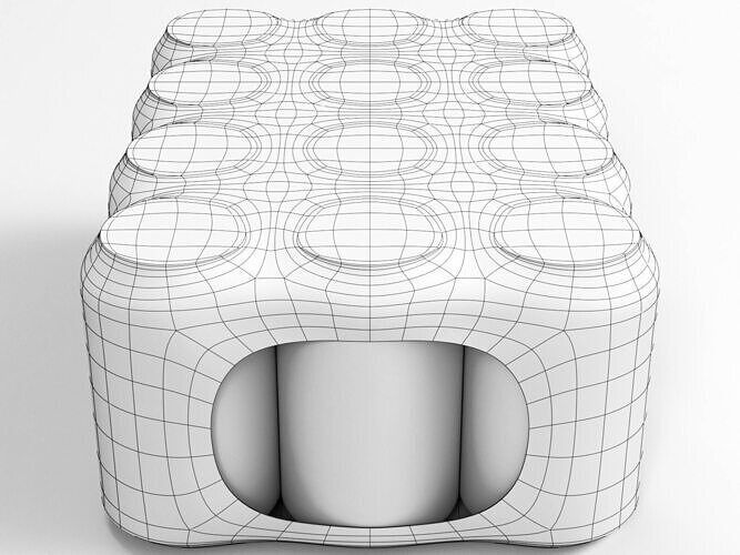 12 pack 330ml shrinkwrapped beverage cans 3D model 6