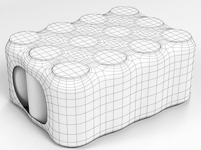 12 pack 330ml shrinkwrapped beverage cans 3D model 2