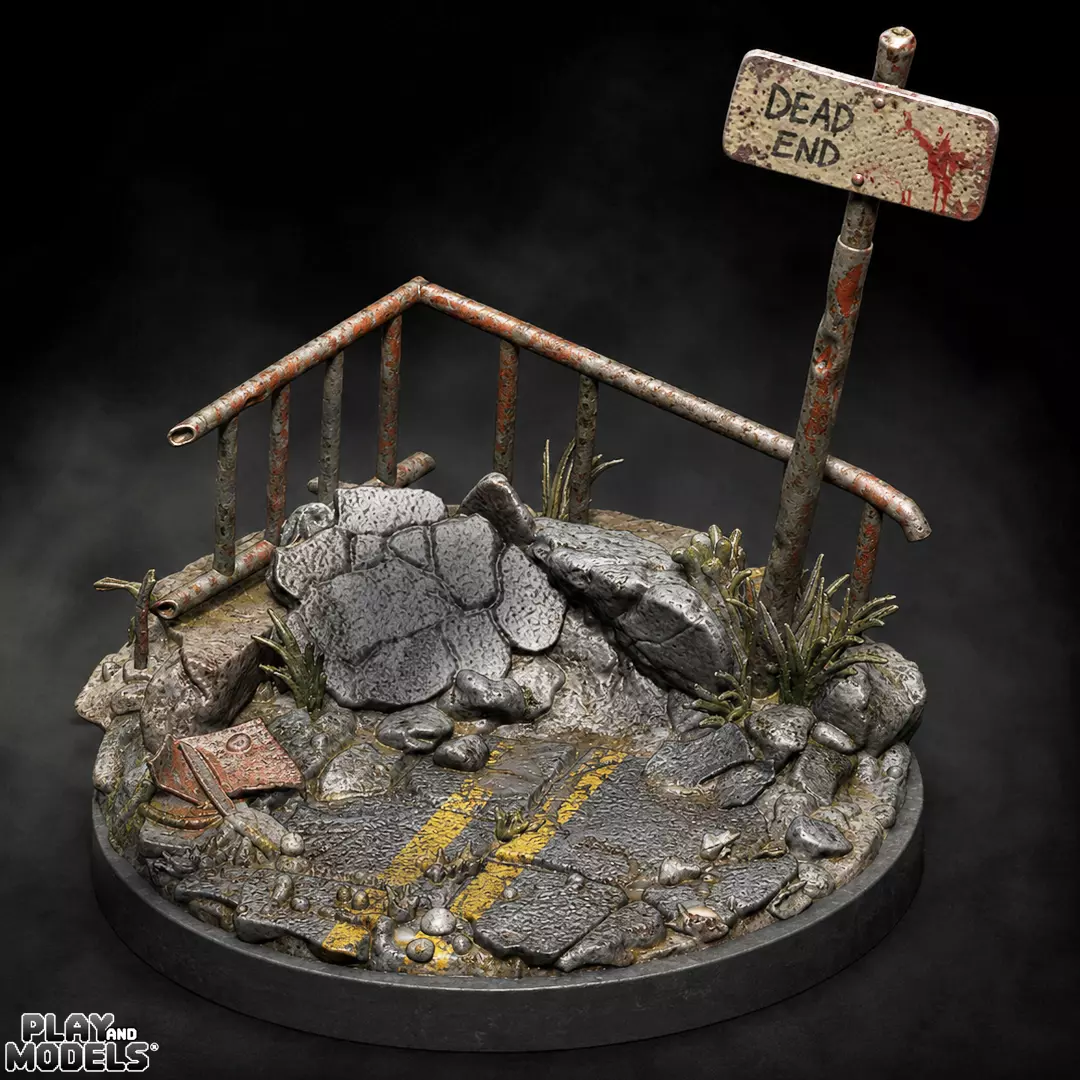 APOCALYPSE ROAD FIGURE BASE - FIGURE STAND 3D PRINT Free 3D print model