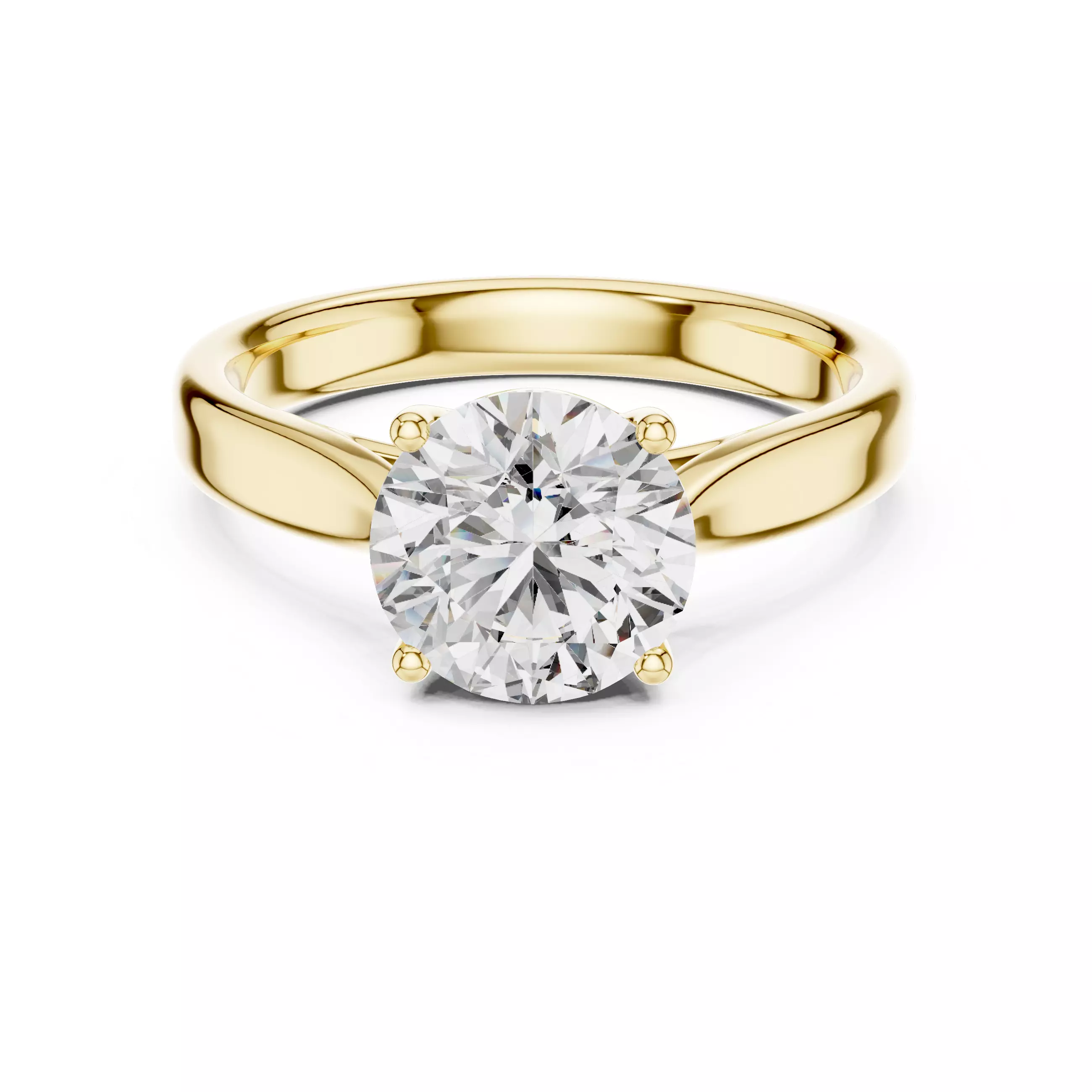 Cathedral Solitaire Round Brilliant Ring 3D print model