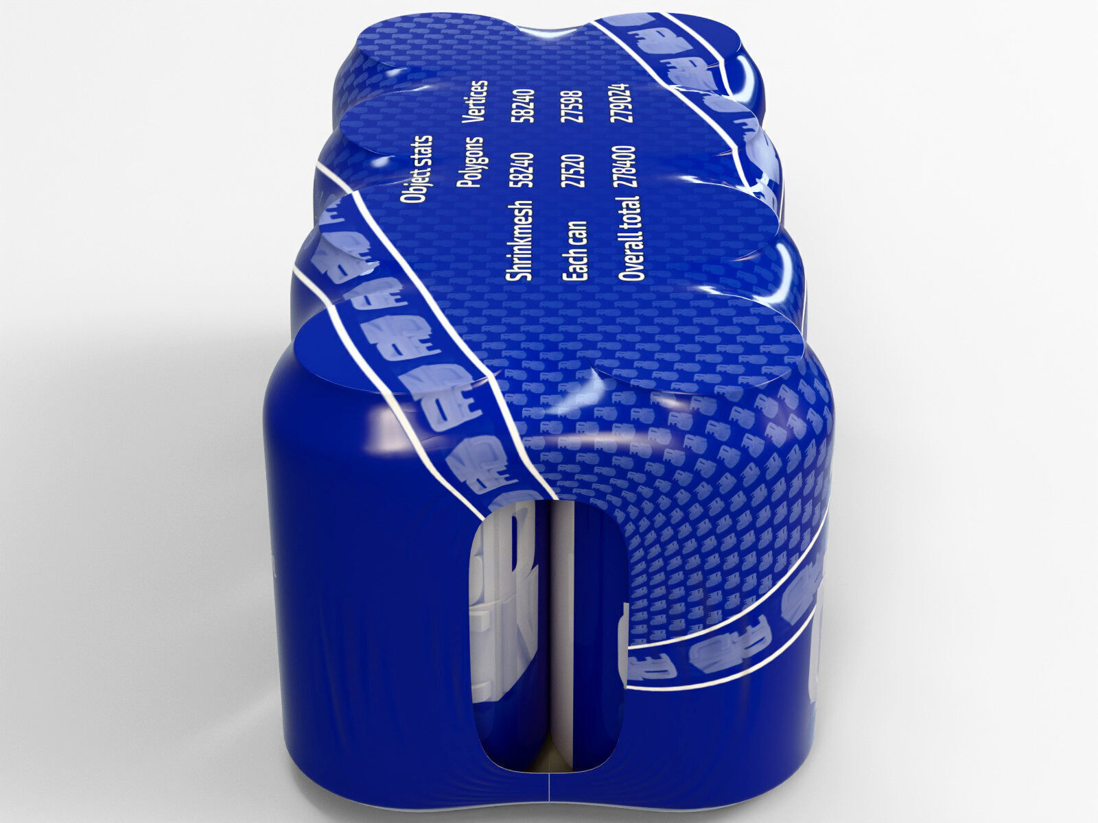 8 pack 330ml shrinkwrapped cans 3D model_4