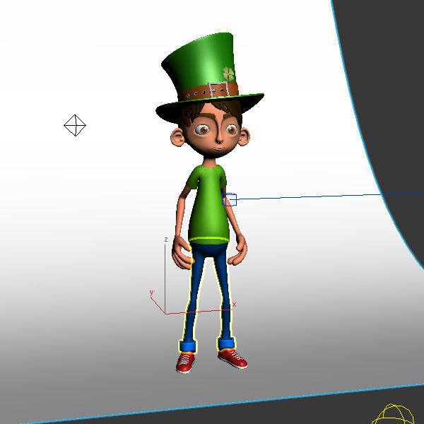 Leprechaun boy Cartoon Rigged 3D model_6