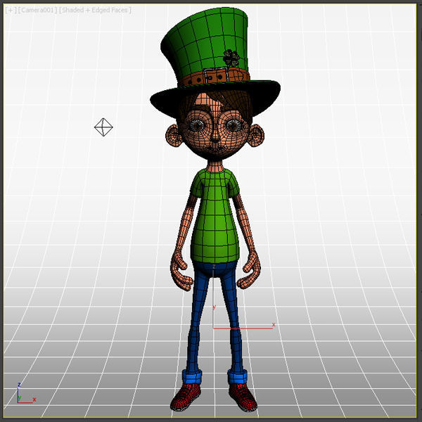 Leprechaun boy Cartoon Rigged 3D model_4