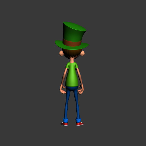 Leprechaun boy Cartoon Rigged 3D model_5